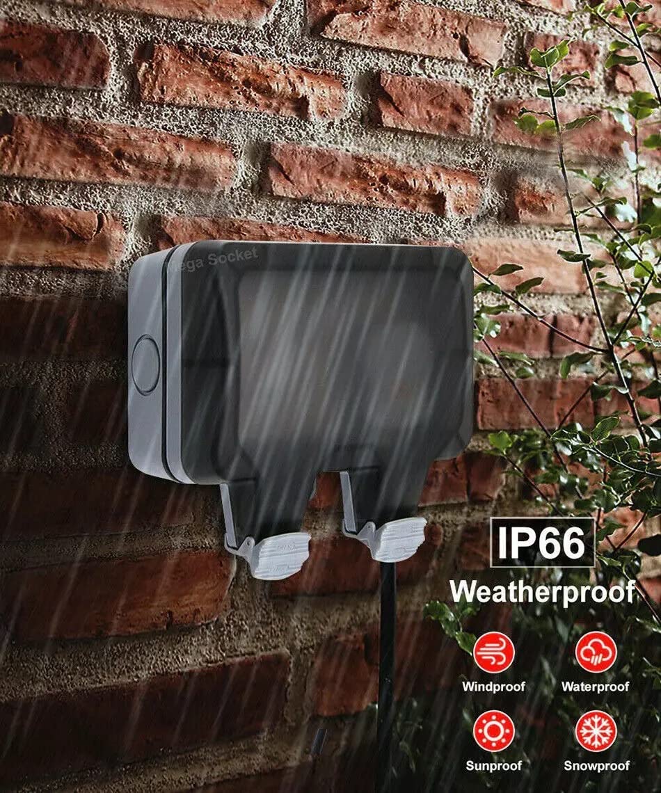 Waterproof Outdoor Sockets, Rainproof Wall Electrical Outlets, Ip66 Sw